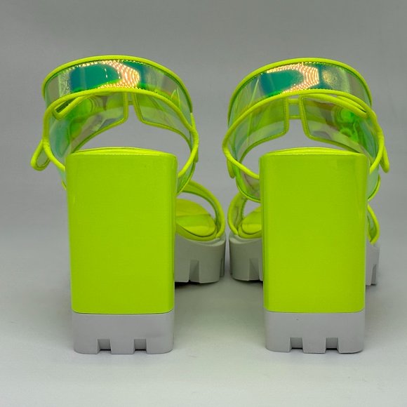 Christian Louboutin LOUBI DUNISS LUG 100 PVC Patent Platform Heels Sandals - Picture 10 of 16